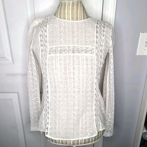 Zara sheer lace long sleeve top
